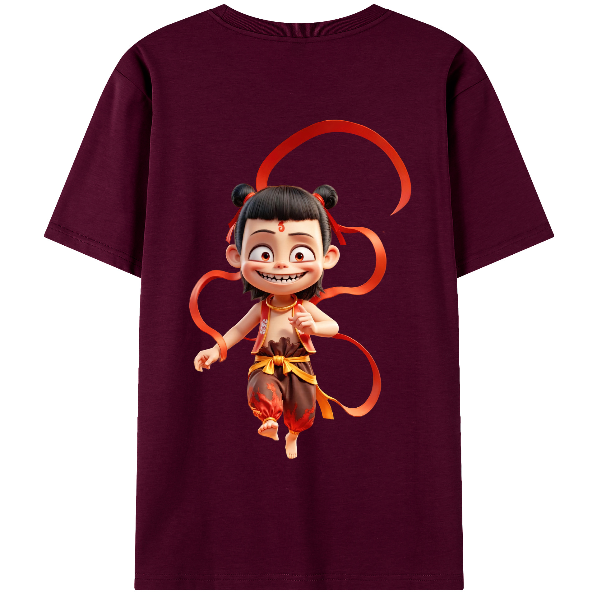 （画像用） Ne Zha 2 ナタ 魔童の大暴れ レディース半袖Tシャツ(バックプリント)